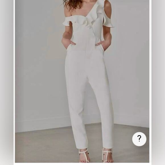 Lavish Alice White Frill Jumpsuit Size 4 - Picture 14 of 16